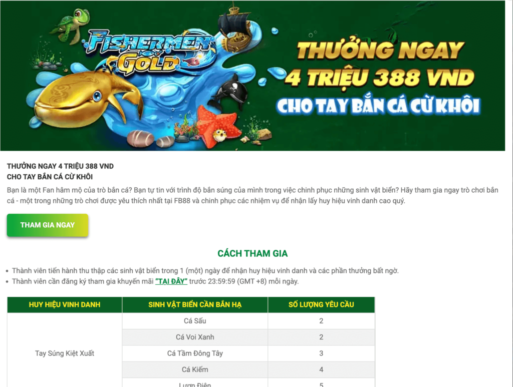 khuyến mãi fb88 hấp dẫn